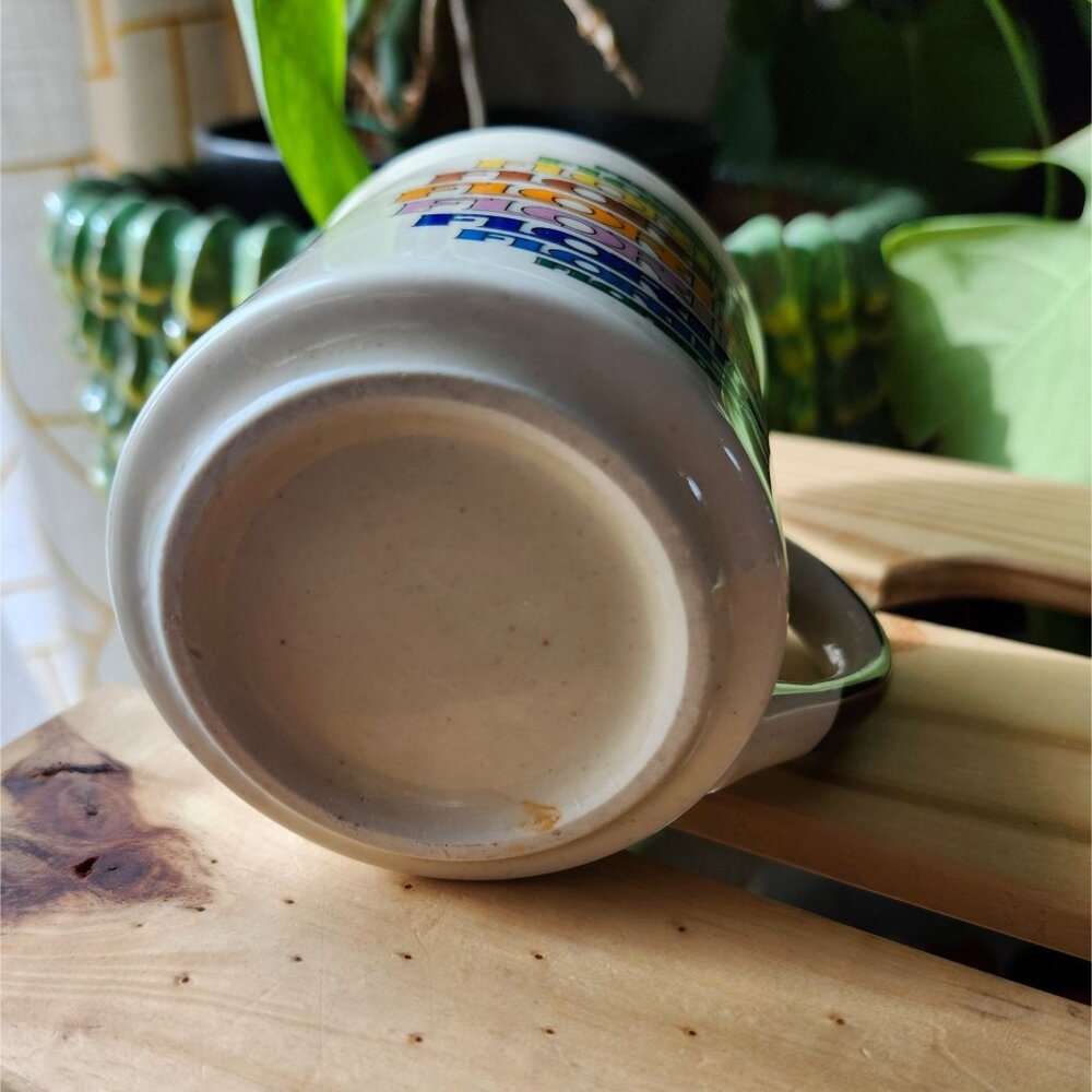 Vintage Florida Mug Stoneware Speckle Glaze Neutral Rainbow - Picture 6 of 9